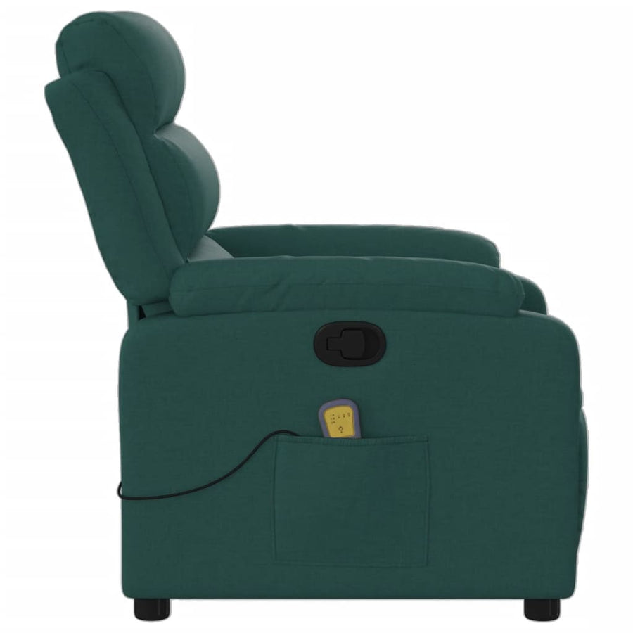 Massagestoel met donkergroene stof