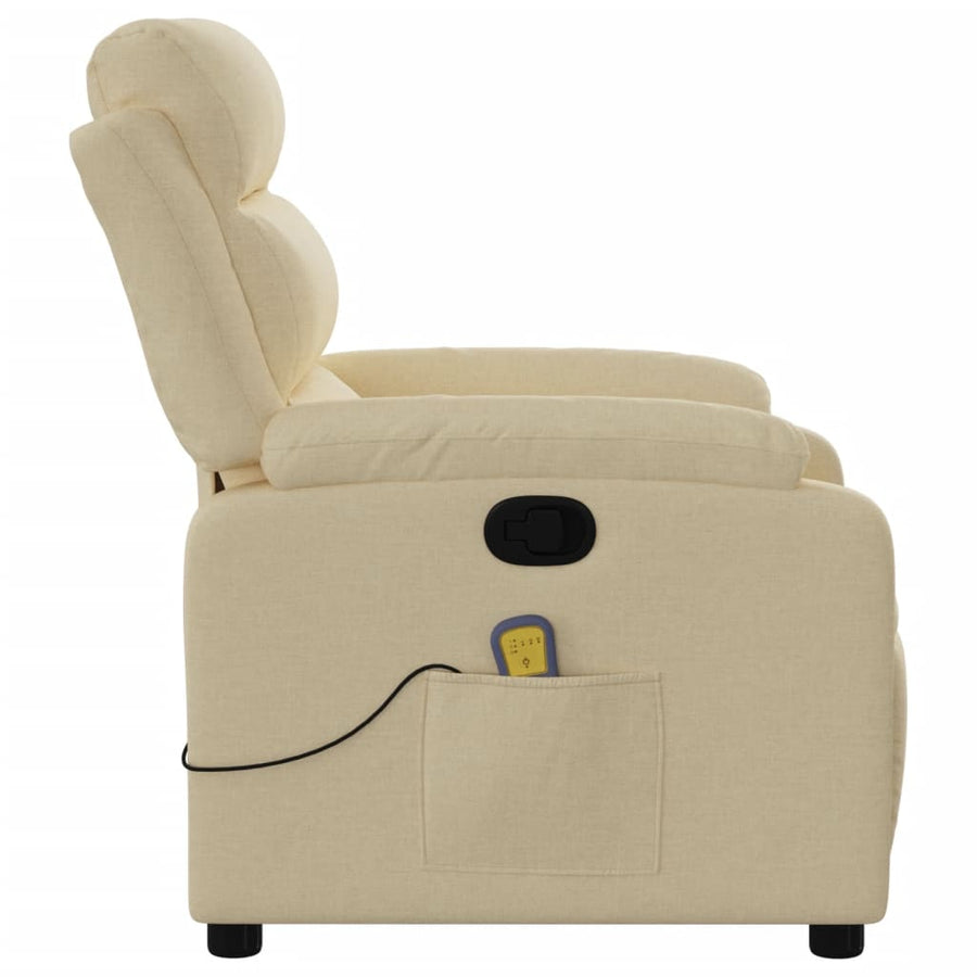 Massagestoel met crèmekleurige stof