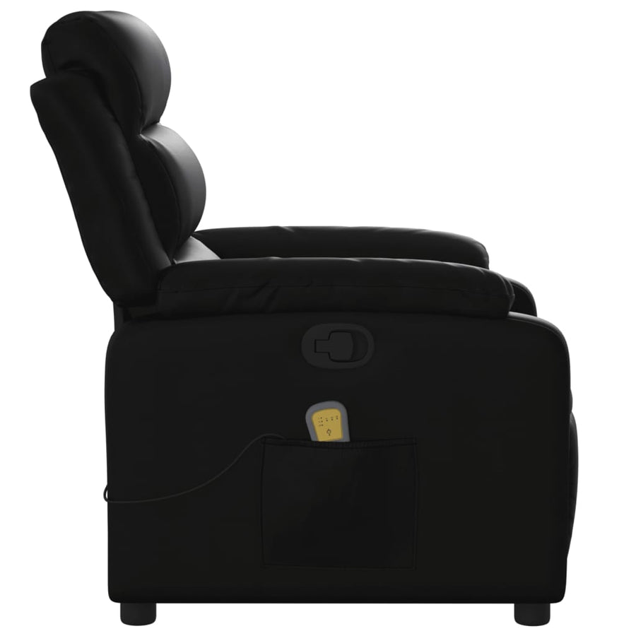 Massagestoel van zwart kunstleer
