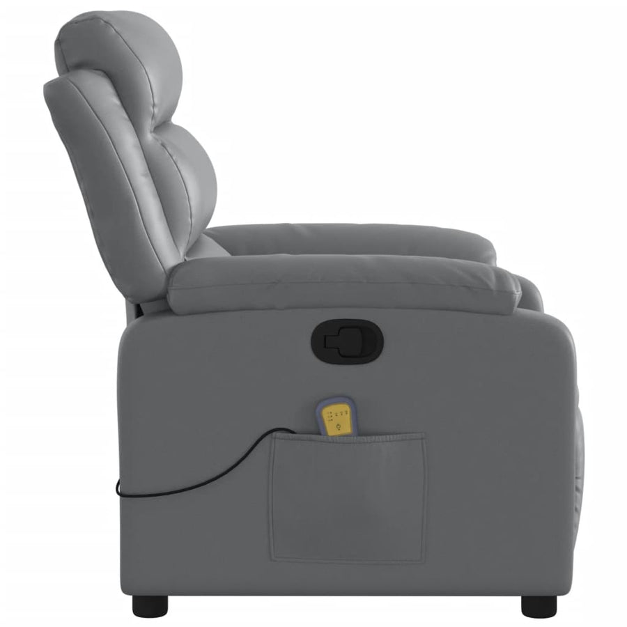 Massagestoel van grijs kunstleer