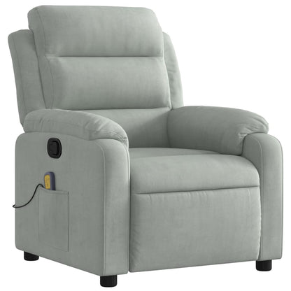 Massagestoel lichtgrijs fluweel