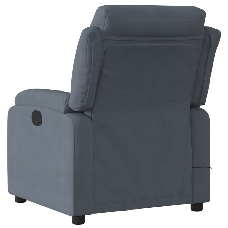 Massagestoel in donkergrijs fluweel