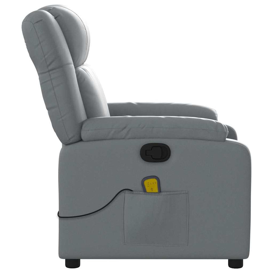 Massagestoel van grijs kunstleer