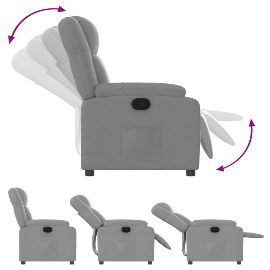Relaxfauteuil lichtgrijze stof