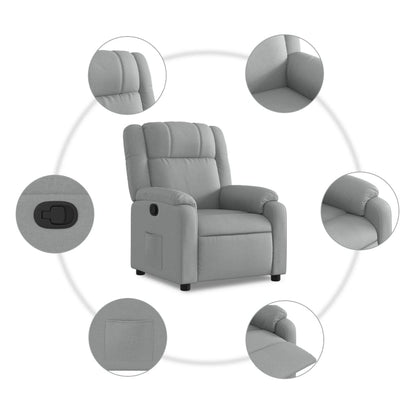 Relaxfauteuil lichtgrijze stof