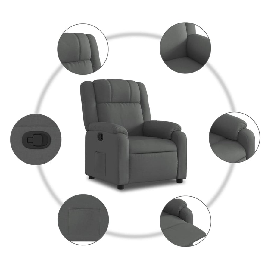 Relaxfauteuil donkergrijze stof
