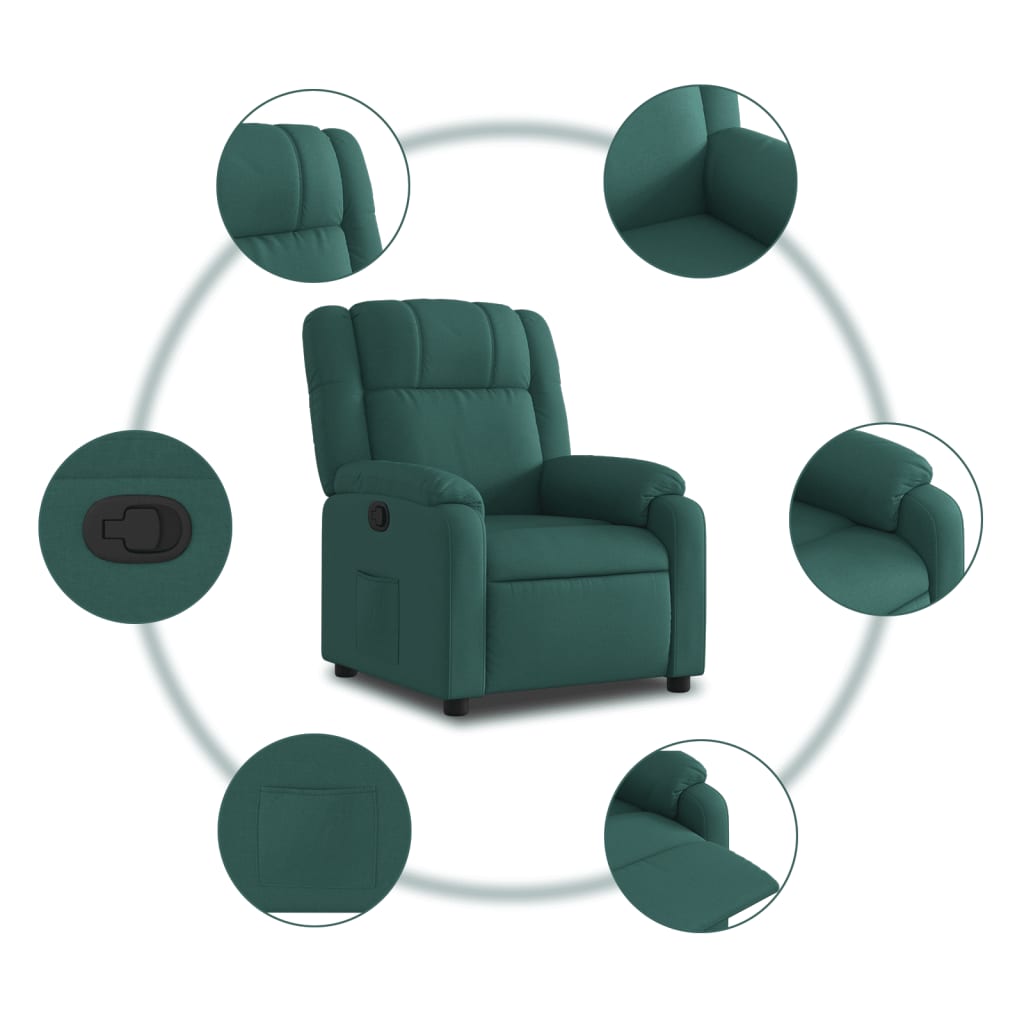 Relaxfauteuil donkergroene stof