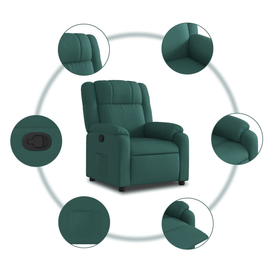 Relaxfauteuil donkergroene stof