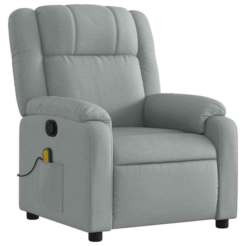 Massagestoel met lichtgrijze stof