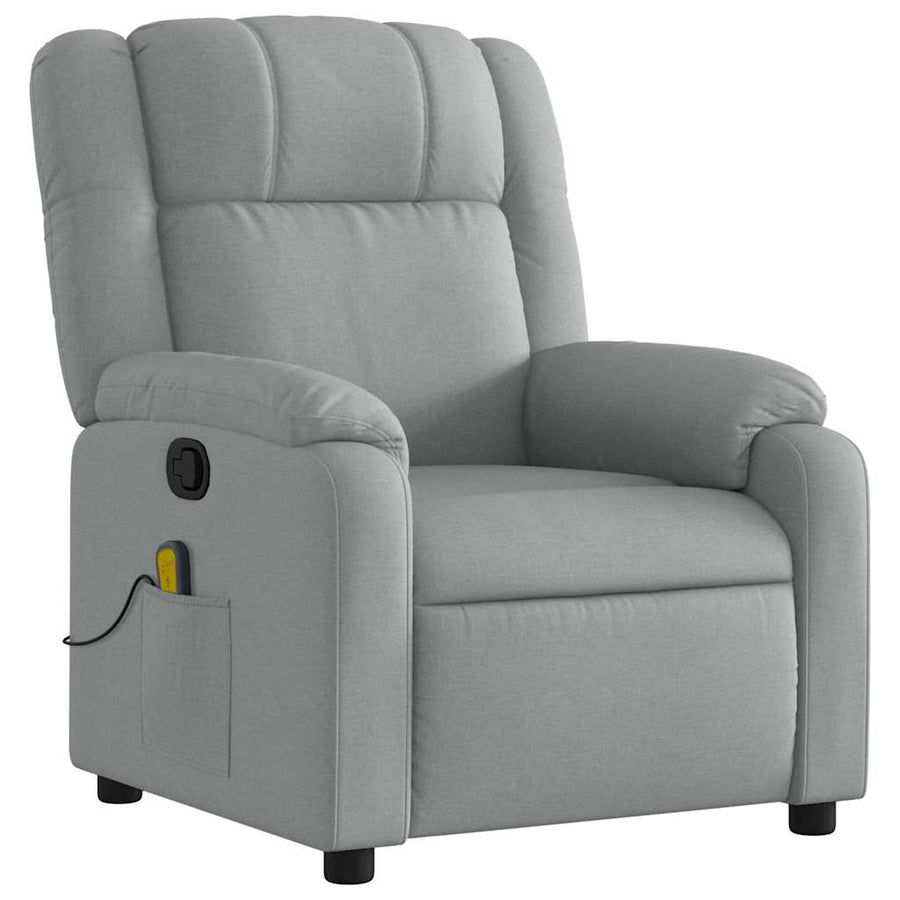 Massagestoel met lichtgrijze stof
