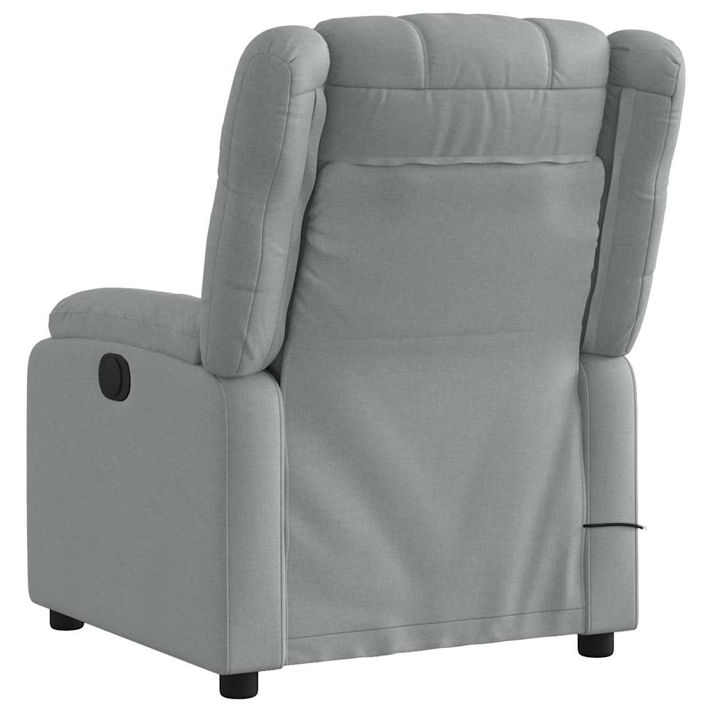Massagestoel met lichtgrijze stof