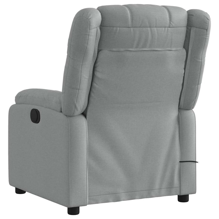 Massagestoel met lichtgrijze stof