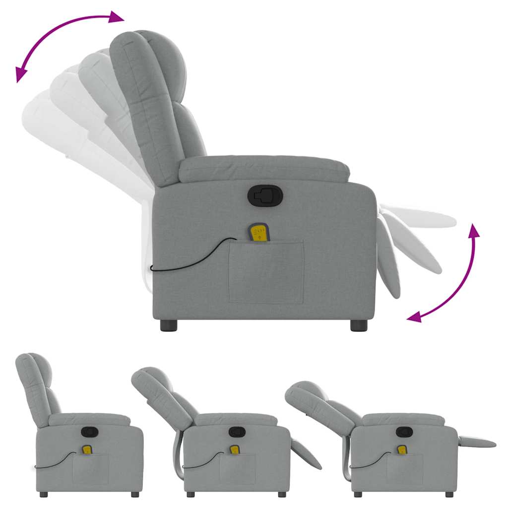 Massagestoel met lichtgrijze stof