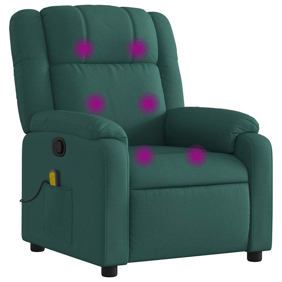 Massagestoel met donkergroene stof
