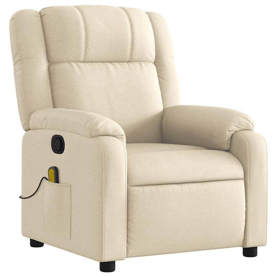 Massagestoel met crèmekleurige stof