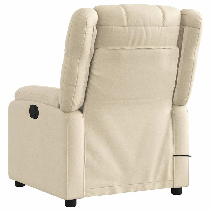 Massagestoel met crèmekleurige stof