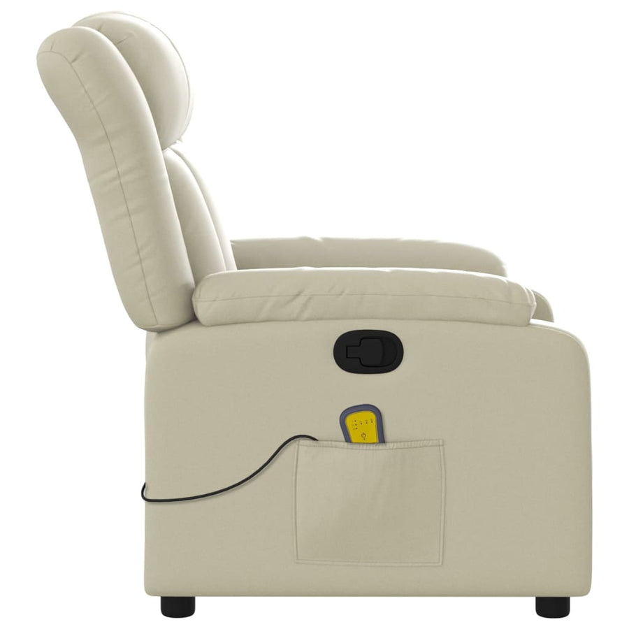 Massagestoel van kunstleer in crèmekleur