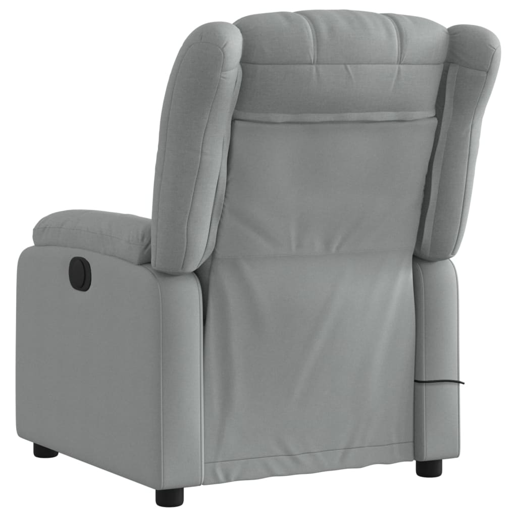 Massagestoel met lichtgrijze stof