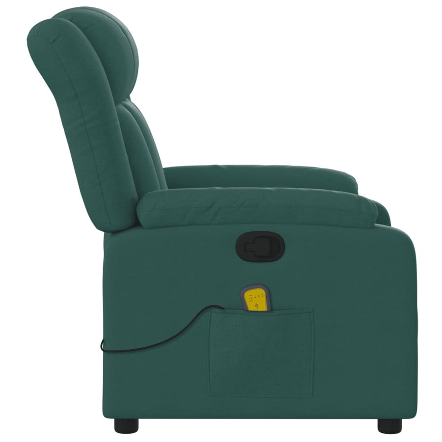 Massagestoel met donkergroene stof