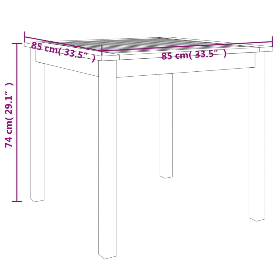 3-Delige Tuinset Massief Acaciahout 85 cm tafellengte