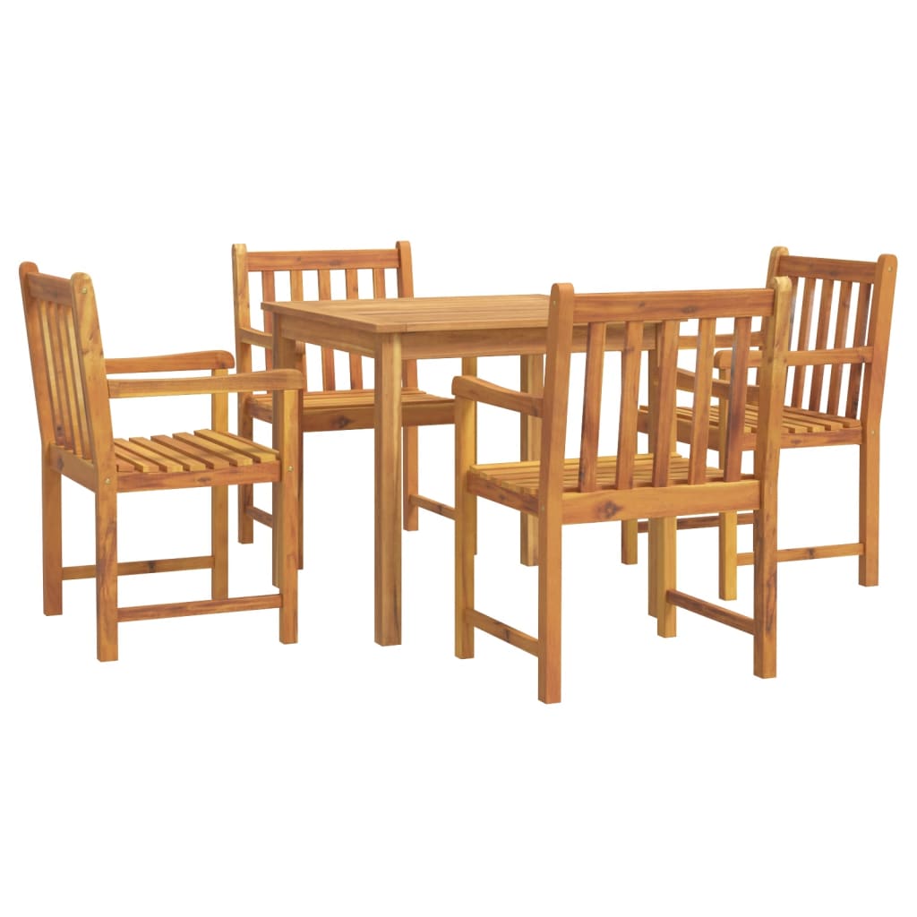 5-Delige Eethoek Massief Acaciahout 85 cm tafellengte