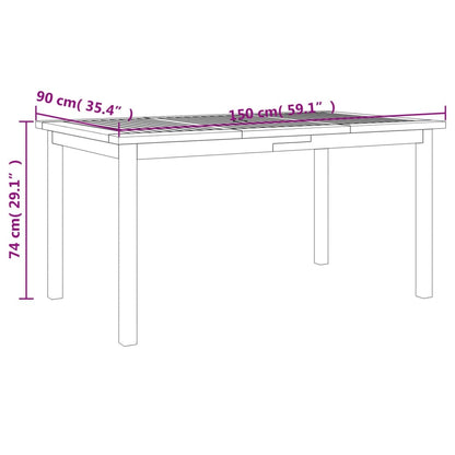 5-Delige Eethoek Massief Acaciahout 150 cm tafellengte
