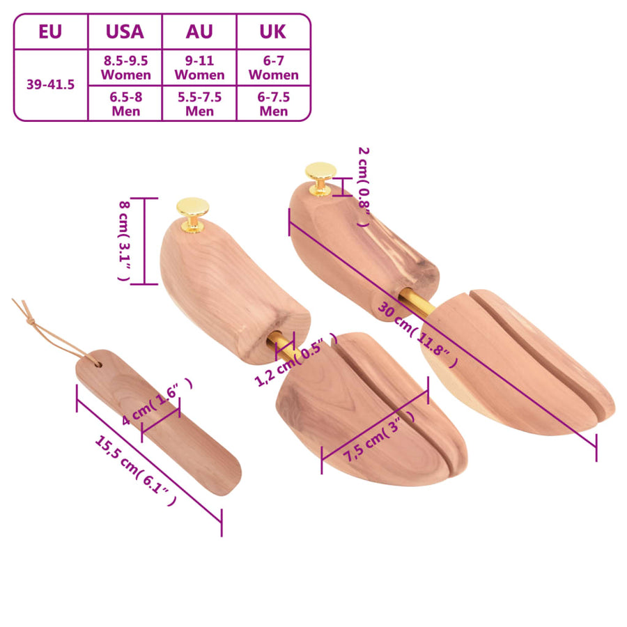 Schoenspanner Met Schoenlepel Eu 39-41,5 Massief Cederhout 39-41.5