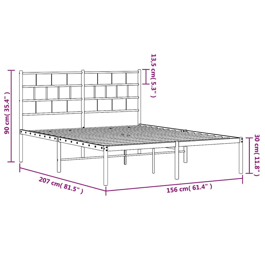 Bedframe Metaal 150 x 200 cm