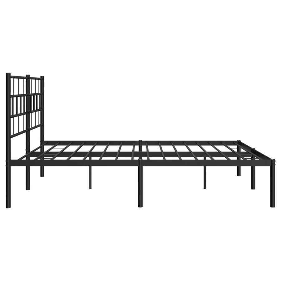 Bedframe Metaal 180 x 200 cm Zwart met hoofdbord