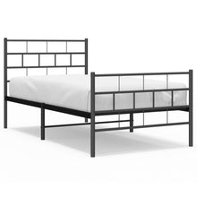 Bedframe Met Hoofd- En Voeteneinde Metaal 90 x 200 cm Zwart met hoofdbord & voetbord