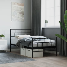 Bedframe Met Hoofd- En Voeteneinde Metaal 90 x 200 cm Zwart met hoofdbord & voetbord