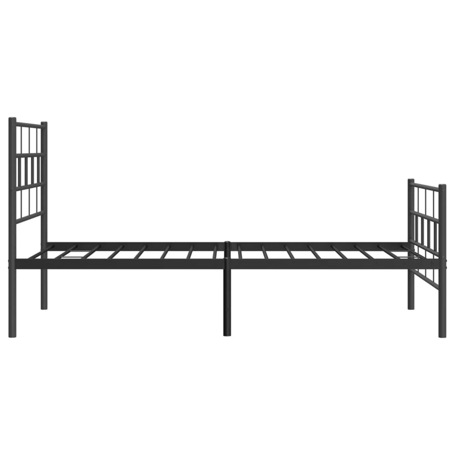 Bedframe Met Hoofd- En Voeteneinde Metaal 100 x 200 cm Zwart met hoofdbord & voetbord