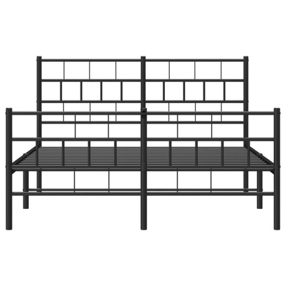 Bedframe met hoofd- en voeteneinde metaal zwart 140x200 cm