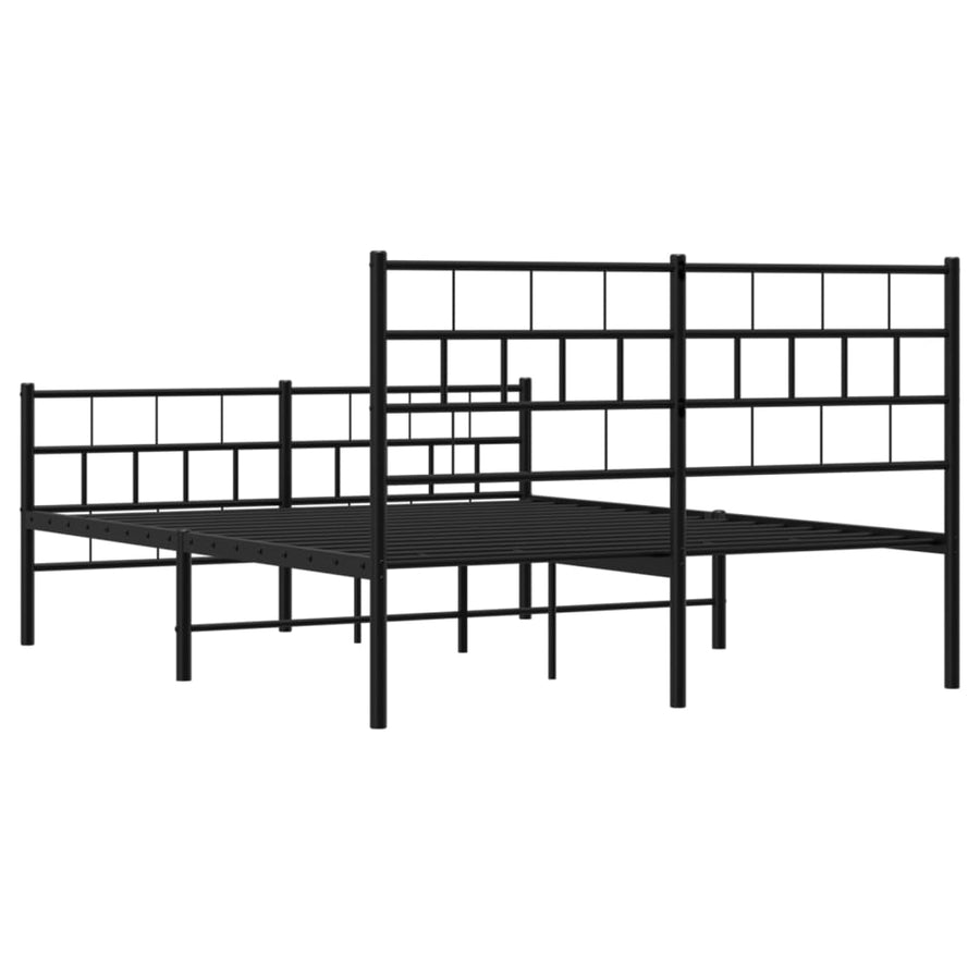 Bedframe met hoofd- en voeteneinde metaal zwart 140x200 cm