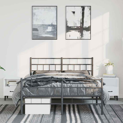 Bedframe met hoofd- en voeteneinde metaal zwart 150x200 cm
