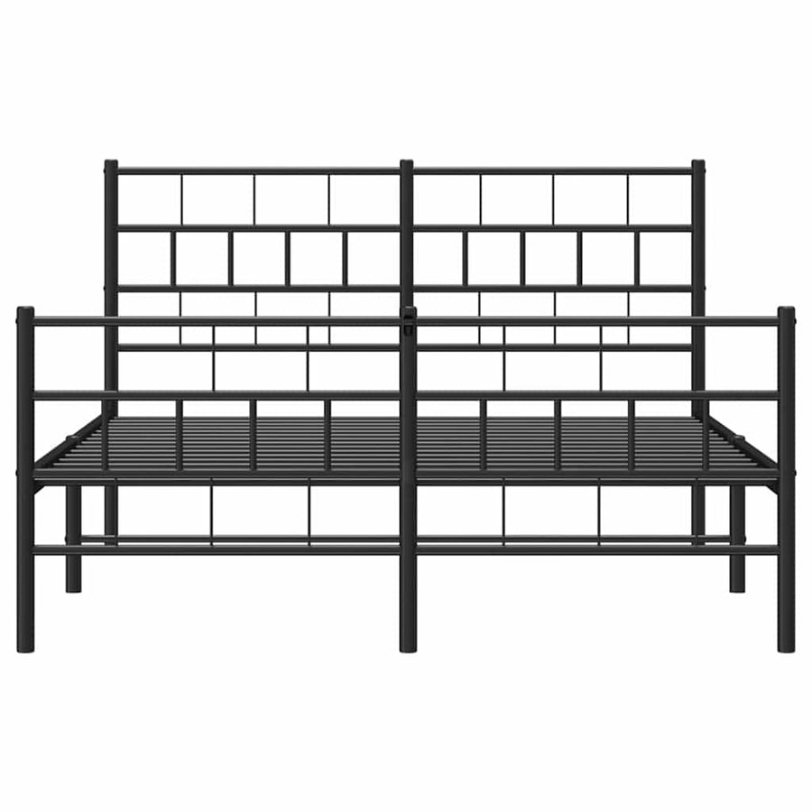Bedframe met hoofd- en voeteneinde metaal zwart 150x200 cm