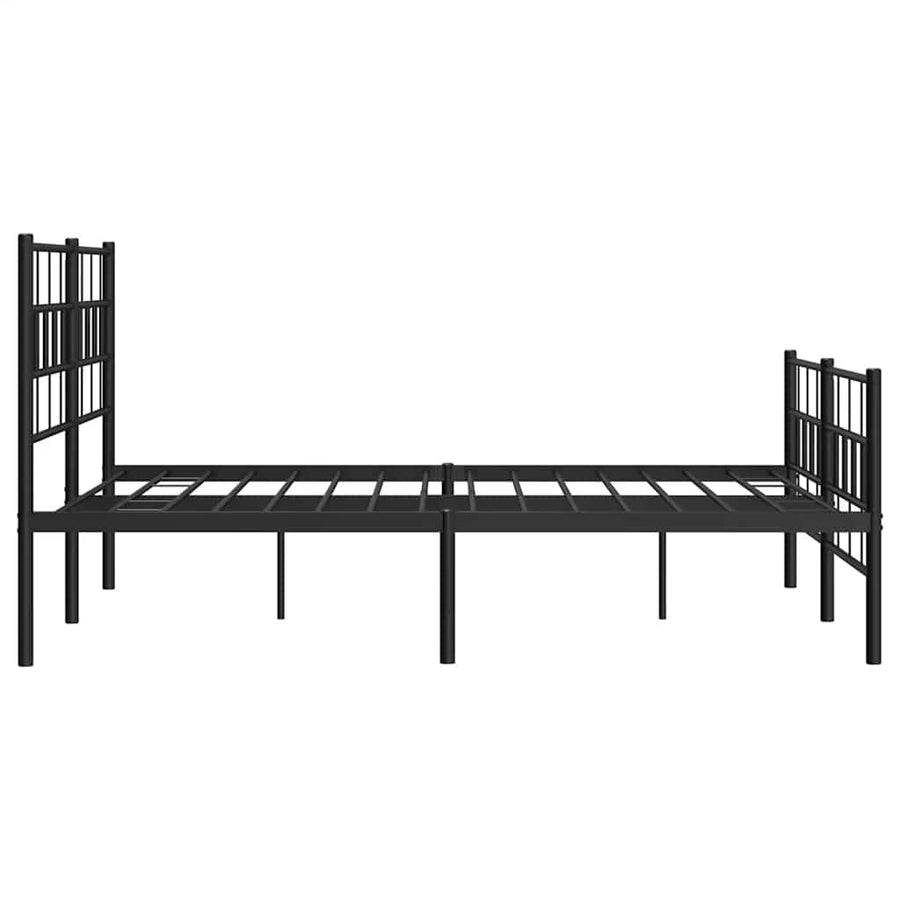 Bedframe met hoofd- en voeteneinde metaal zwart 150x200 cm