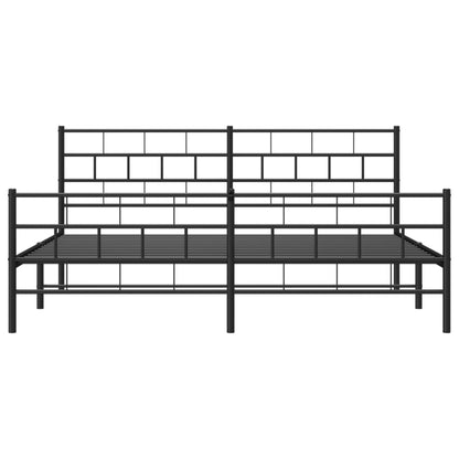 Bedframe Met Hoofd- En Voeteneinde Metaal 200 x 200 cm Zwart
