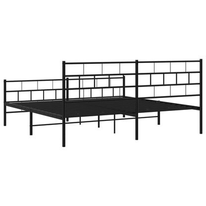 Bedframe Met Hoofd- En Voeteneinde Metaal 200 x 200 cm Zwart