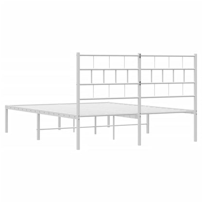 Bedframe Metaal 140 x 200 cm Wit met hoofdbord