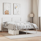 Bedframe metaal wit 140x200 cm met hoofdbord