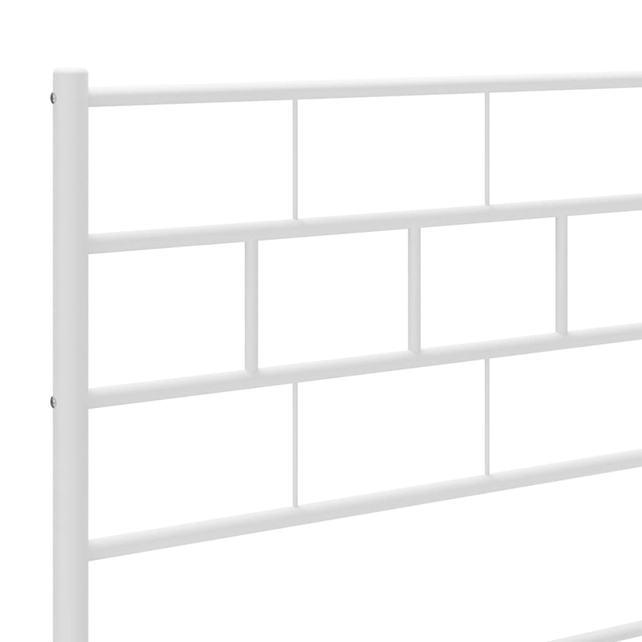 Bedframe Met Hoofd- En Voeteneinde Metaal 140 x 200 cm Wit met hoofdbord & voetbord