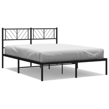 Bedframe Metaal 160 x 200 cm Zwart met hoofdbord