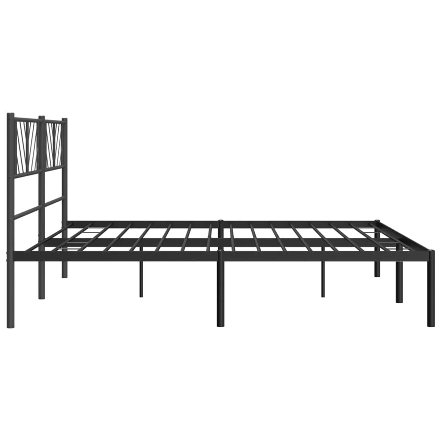 Bedframe met hoofdbord metaal zwart 200x200 cm