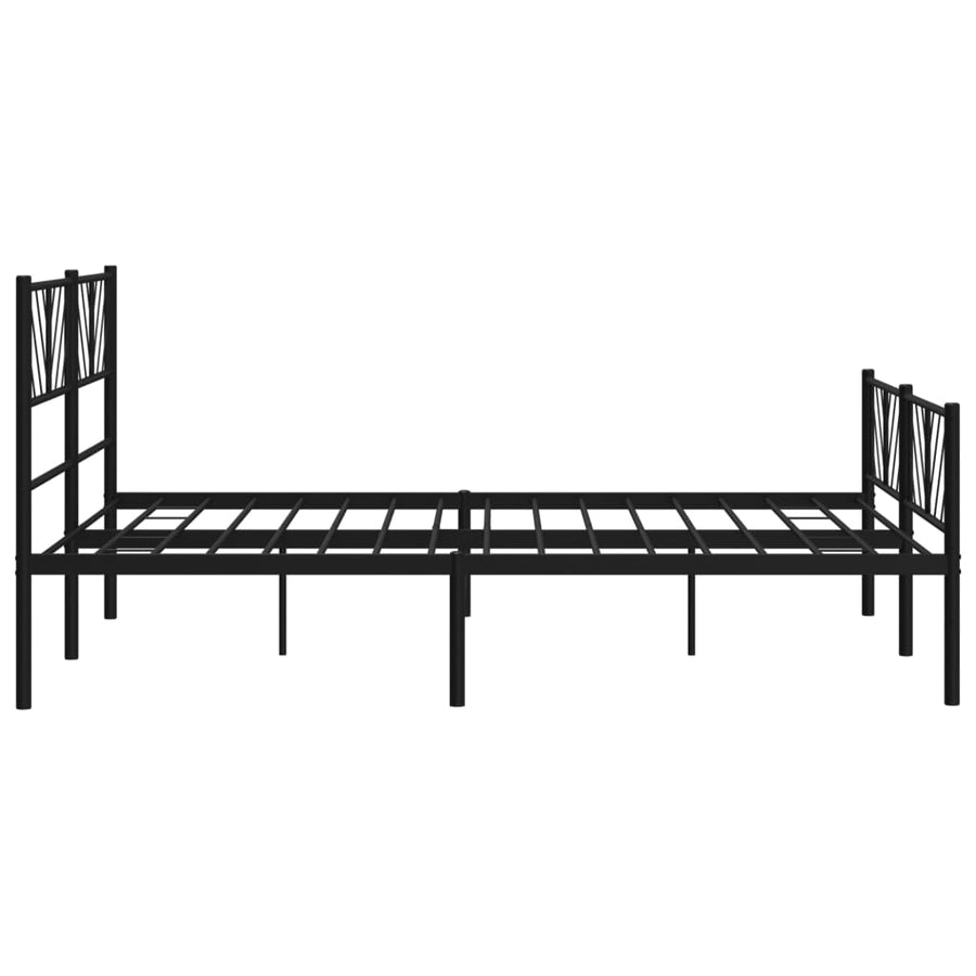 Bedframe Met Hoofd- En Voeteneinde Metaal 120 x 190 cm Zwart met hoofdbord & voetbord