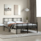 Bedframe Met Hoofd- En Voeteneinde Metaal 160 x 200 cm Zwart met hoofdbord & voetbord