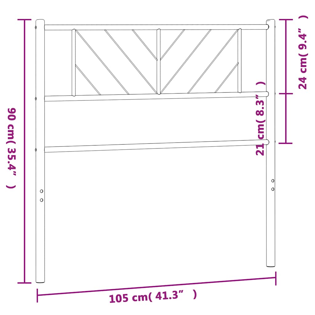Hoofdbord Metaal 100 cm