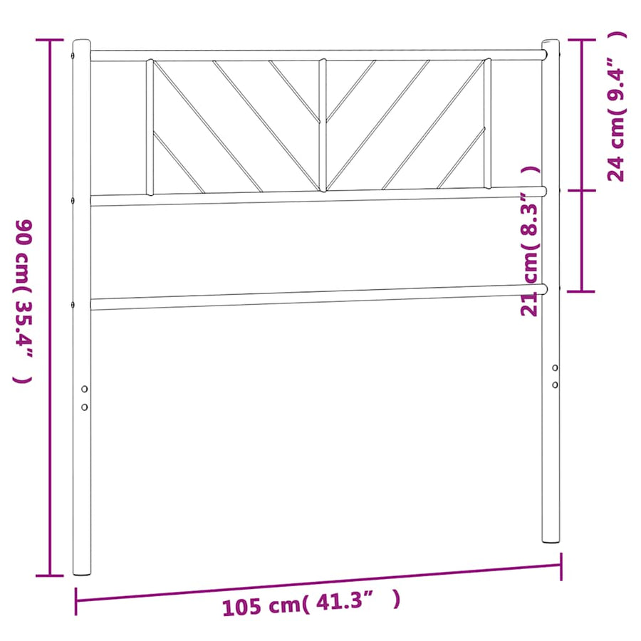 Hoofdbord Metaal 100 cm