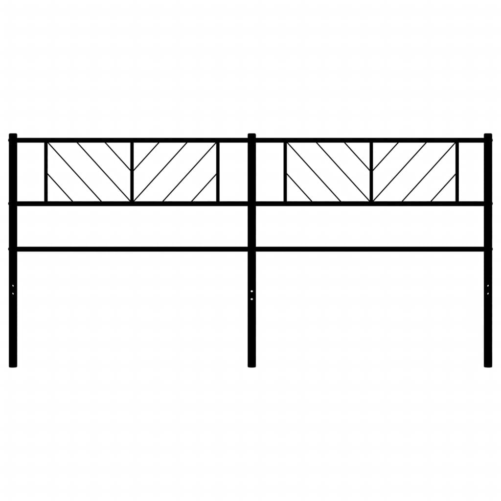 Hoofdbord 200 Cm Metaal Zwart
