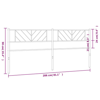 Hoofdbord 200 Cm Metaal Zwart